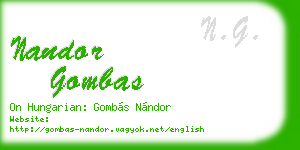 nandor gombas business card